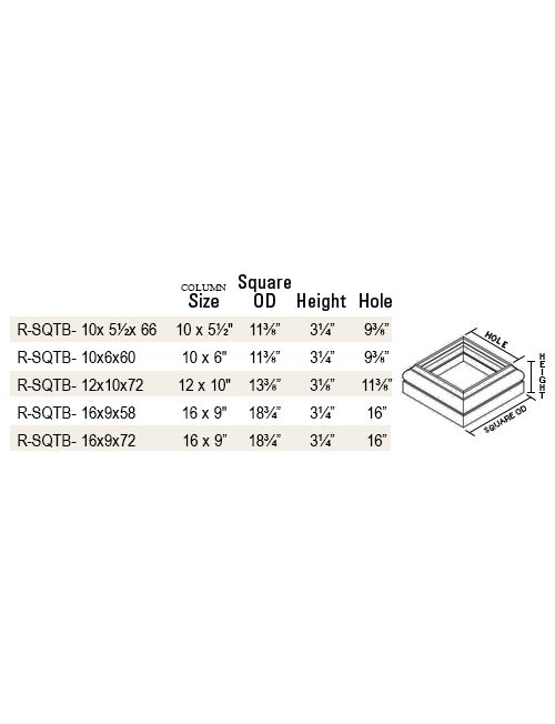 Square Base for Square Tapered Columns