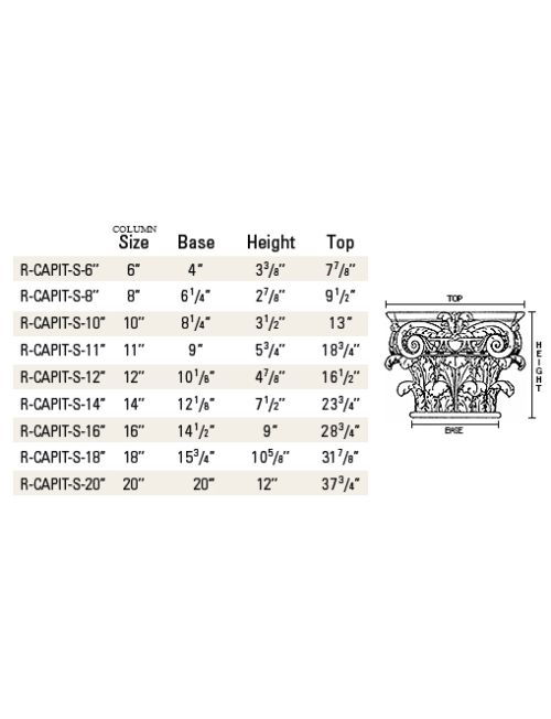 Scamozzi Capital for Round Tapered Columns